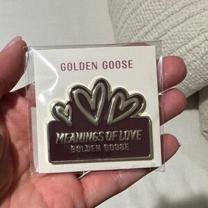 Golden Goose Heart Pin